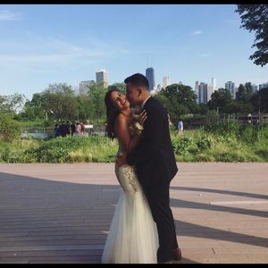 Jovanni White Gold Prom Dress